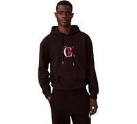 Calvin Klein Felpa con Cappuccio da Uomo LS EU 350TERRY Grafica LV04RE255G, Nero (Nero), S, Nero (Nero), S