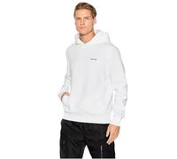 Calvin Klein Uomo Felpa Micro Logo Repreve con Cappuccio, Bianco (Bright White), M