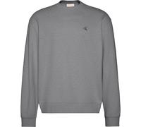Calvin Klein Uomo Felpa Terry Monogram Relaxed Fit, Nero (Med Grey Htr), S