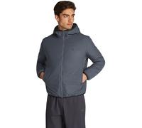 Calvin Klein Uomo Giacca a Vento Hi-Neck con Cappuccio, Grigio (Ebony), XS