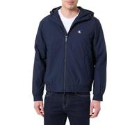 Calvin Klein Uomo Giacca a Vento Hooded Ripstop Harrington con Cappuccio, Blu (Dark Sapphire), S