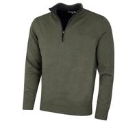 Calvin Klein Uomo Knit Cotton 1/2 Zip Golf CK Top Maglione - Cachi - M