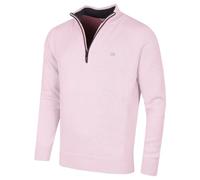 Calvin Klein Uomo Knit Cotton 1/2 Zip Golf CK Top Maglione - Rosa - XXL