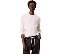 Calvin Klein Uomo Maglietta Maniche Corte Waffle Badge Tee con Scollo Rotondo, Beige (Tofu), M