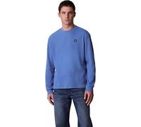 Calvin Klein Uomo Maglietta Maniche Corte Waffle Badge Tee con Scollo Rotondo, Blu (Dull Nile Blue), S