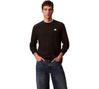 Calvin Klein Uomo Maglietta Maniche Corte Waffle Badge Tee con Scollo Rotondo, Nero (Black), L