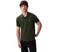 Calvin Klein Uomo Maglietta Polo Maniche Corte Monogram Pique in Cotone, Verde (Sycamore), M