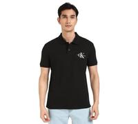 Calvin Klein Uomo Maglietta Polo Maniche Corte Monologo Regular Fit, Nero (CK Black), M