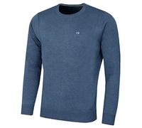 Calvin Klein Uomo Maglione da Golf Girocollo Durevole - Denim mélange - M