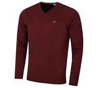 Calvin Klein Uomo Maglione Golf Scollo a Vdurevole - Borgogna - L
