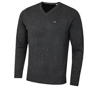 Calvin Klein Uomo Maglione Golf Scollo a Vdurevole - Carbone di Legna - S