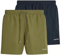 Calvin Klein Uomo Pantaloncini Boxer Confezione da 2 Medium Drawstring con Coulisse, Multicolore (Dark Sapphire/Burnt Olive), L