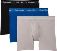 Calvin Klein Uomo Pantaloncini Boxer Confezione da 3 Boxer Brief Elasticizzati, Multicolore (Classic Blue/Porpoise/Black), M