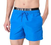 Calvin Klein Uomo Pantaloncino da Bagno Medium Double con Fascia con Logo, Blu (Patch of Blue), M