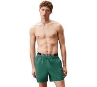 Calvin Klein Uomo Pantaloncino da Bagno Medium Double con Fascia con Logo, Verde (Wild Green), L