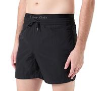 Calvin Klein Uomo Pantaloncino da Bagno Medium Double Waistband Lunghezza Media, Nero (Pvh Black), S