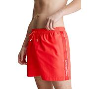 Calvin Klein Uomo Pantaloncino da Bagno Medium Drawstring Lungo, Rosso (Hot Heat), L