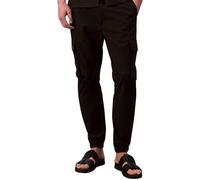Calvin Klein Uomo Pantaloni Cargo Elastic Ripstop Skinny Fit, Nero (Black), XS
