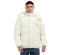 Calvin Klein Uomo Piumino Essentials con Cappuccio, Bianco (Ivory), XS