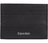 Calvin Klein Uomo Porta Carte Subtle Mix Cardholder in Pelle, Nero (Black Grain/Smooth), Taglia Unica