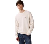 Calvin Klein Uomo Pullover Cotton Relaxed con Scollo Rotondo, Beige (Tofu), M
