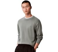Calvin Klein Uomo Pullover Cotton Relaxed con Scollo Rotondo, Grigio (Autumn Green), S