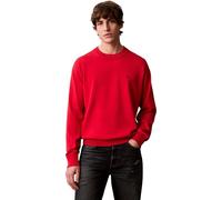 Calvin Klein Uomo Pullover Cotton Relaxed con Scollo Rotondo, Rosso (Adrenaline Rush), M