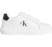 Calvin Klein Uomo Sneakers con Suola Preformata Chunky Mono in Pelle, Bianco (Bright White/Black), 42