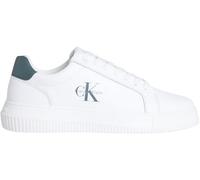 Calvin Klein Uomo Sneakers con Suola Preformata Chunky Mono in Pelle, Multicolore (Bright White/Seaside Aqua), 41