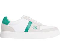 Calvin Klein Uomo Sneakers con Suola Preformata Classic Lace in Pelle, Avorio (Bright White/Enchanted Forest), 43