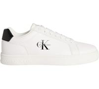Calvin Klein Uomo Sneakers con Suola Preformata Classic Mono in Pelle, Bianco (Bright White/Black), 40