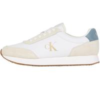 Calvin Klein Uomo Sneakers da Runner Retro Iconic Scarpe, Multicolore (Bright White/Creamy White/Lead), 45