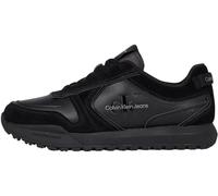 Calvin Klein Uomo Sneakers da Runner Toothy Irregular Lines in Pelle Scamosciata, Nero (Triple Black), 46