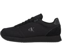 Calvin Klein Uomo Sneakers Runner Sock Laceup Canvas con Logo, Nero (Triple Black), 46 EU