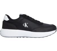 Calvin Klein Uomo Sneakers Running Athleisure Laceup in Pelle, Nero (Black/Bright White), 44