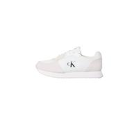 Calvin Klein Uomo Sneakers Running Retro Sock Lace Up con Logo, Bianco (Bright White/Black), 43