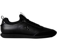 Calvin Klein Uomo Sneakers Running Retro Sock Laceup in Pelle, Nero (Triple Black), 45