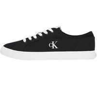 Calvin Klein Uomo Sneakers Vulcanizzate Canvas Profilo Basso, Nero (CK Black/Bright White), 43 EU