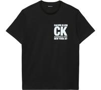 Calvin Klein Uomo SS 30s WHSL SP CK Corner Graphic LV04RE819G, Nero, S, Nero (Nero), S
