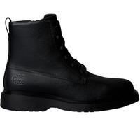 Calvin Klein Uomo Stivali Mezza Gamba Combat Lace Up Zip in Pelle, Nero (Triple Black), 41