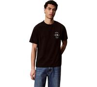 Calvin Klein Uomo T-Shirt Maniche Corte April Graphic con Scollo Rotondo, Nero (Black), S