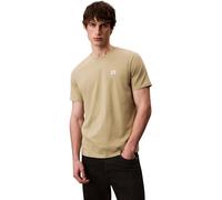 Calvin Klein Uomo T-Shirt Maniche Corte Badge Jersey Classic Tee in Cotone, Beige (Cedar), S