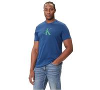 Calvin Klein Uomo T-Shirt Maniche Corte Center Monogram Classic in Cotone, Blu (Blue Jean), M