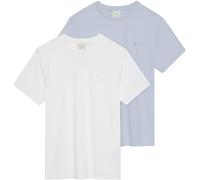 Calvin Klein T-Shirt Slim da Uomo in Cotone Elasticizzato, 2 Pezzi, LV04LD245G, Multicolore (Bianco Brillante/Plein Air), L