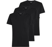 Calvin Klein Uomo T-Shirt Maniche Corte Confezione da 3 con Scollo a V, Nero (Black, Black, Black), L