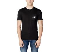 Calvin Klein Jeans T-shirt Maniche Corte Uomo Core Monologo Scollo Rotondo, Nero (Ck Black), M