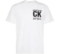 Calvin Klein Uomo T-Shirt Maniche Corte Corner Graphic con Logo, Bianco (Brilliant White), L