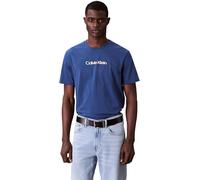Calvin Klein Uomo T-shirt Maniche Corte Glitched Logo Classic Tee in Cotone, Blu (Blue Jean), L