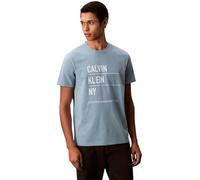 Calvin Klein Uomo T-shirt Maniche Corte Graphic con Logo, Blu (Smoke Blue), M