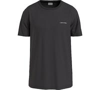 Calvin Klein Uomo T-Shirt Maniche Corte Micro Logo Interlock Scollo Rotondo, Nero (CK Black), L